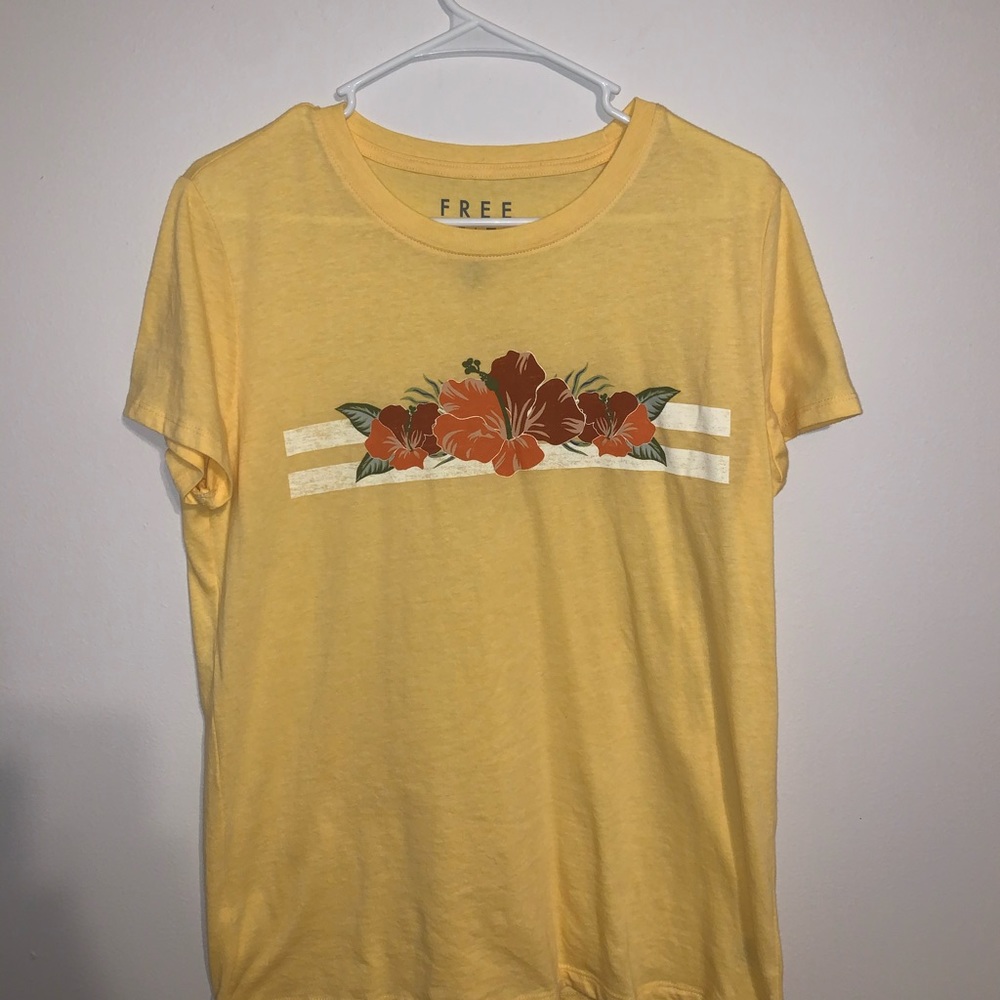 Flower Design Yellow Graphic Tee